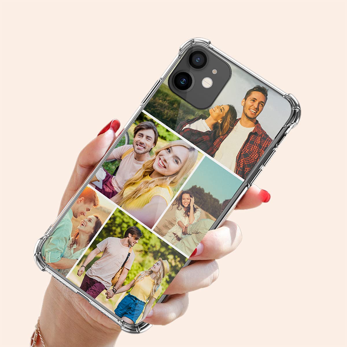 Custom iPhone 11 Phone Case with Multi-Photo Design | Shock-Absorbing TPU Bumper Protection | Clear Protective Cover for Everyday Use, Travel & Special Occasions