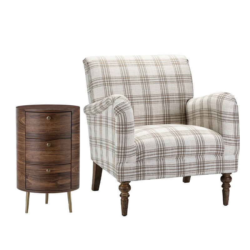 Sadie Upholstered Armchair with Side Table - 2 Piece Living Room Furniture Set for Small Spaces, Apartments & Cozy Reading Nooks