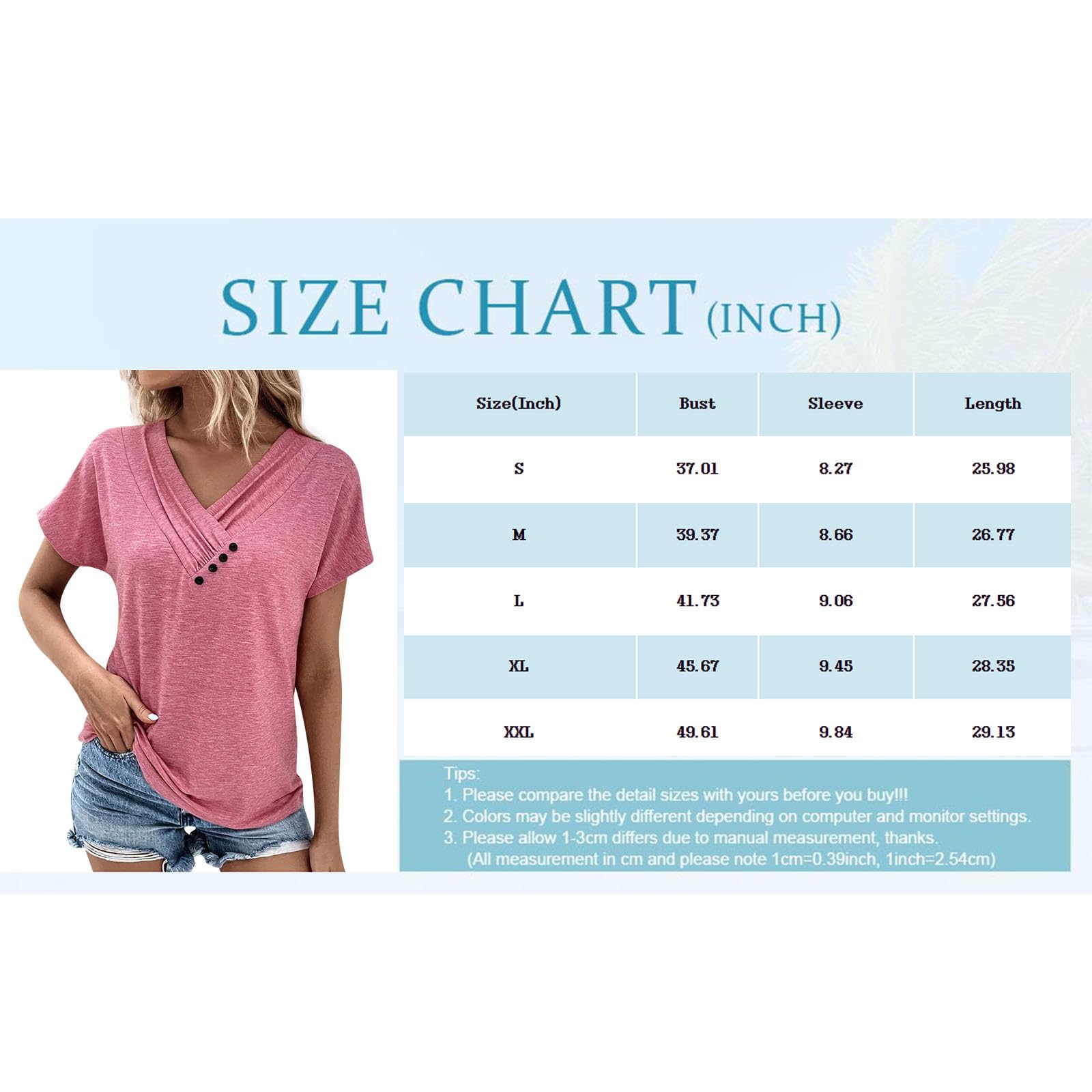 2024 Trendy Women's Summer Tops - Short Sleeve Button Down Shirts with Crewneck & V-Neck Styles | Cute Casual Blouses for Going Out, Office Wear & Date Nights | Breathable Tees for Beach, Shopping & Summer Vacation