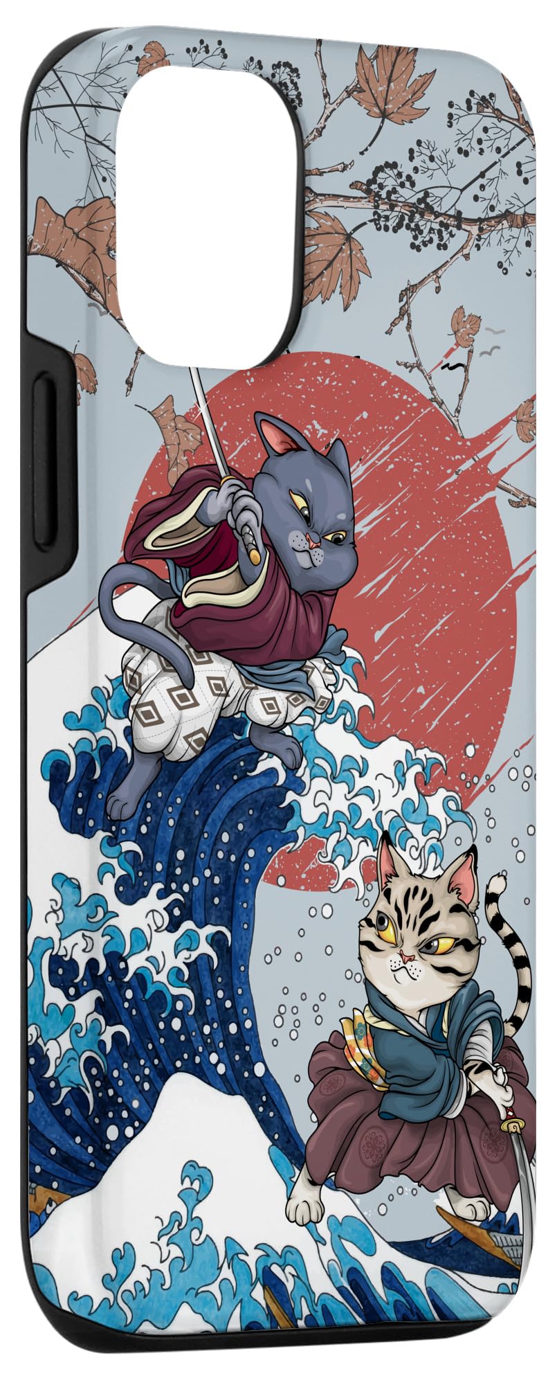 iPhone 12/12 Pro Case - Japanese Wave Samurai Anime Manga Phone Cover - The Great Wave Off Kanagawa Art Design - Perfect for Anime Fans & Japan Culture Lovers