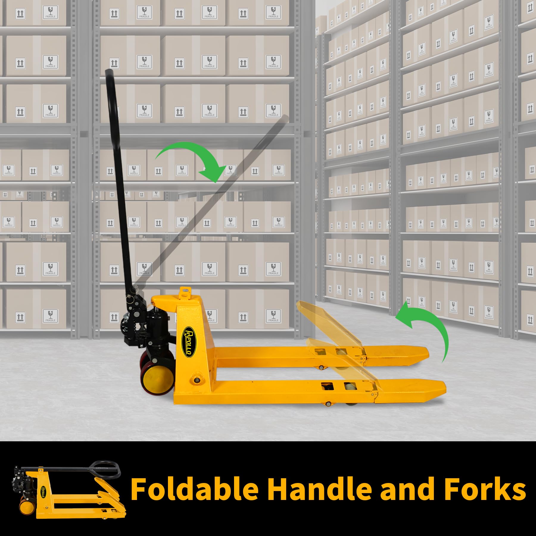 APOLLOLIFT Foldable Pallet Jack Truck 2200 lbs Capacity - 31.5