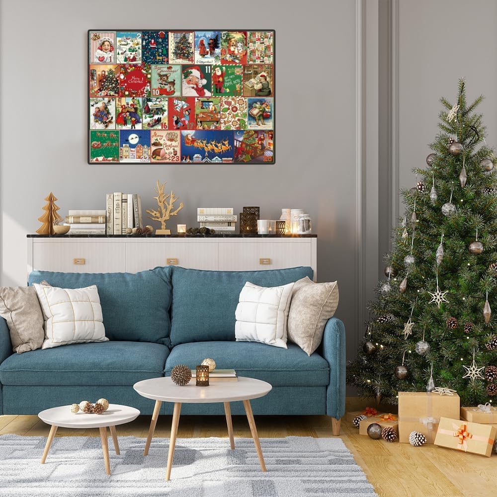 ZOYDP 2024 Advent Calendar Puzzle - 1000 Piece Christmas Countdown Puzzle for Adults & Kids | Holiday Family Activity & Festive Home Decor