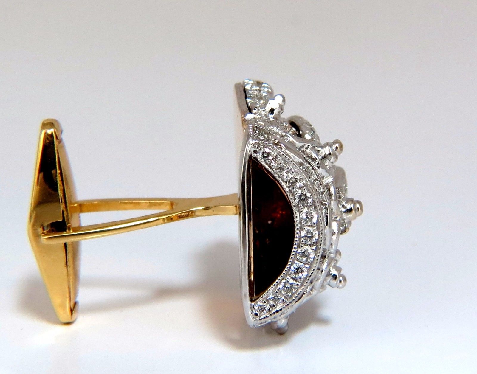 18K Gold 3D Royal Crown Cufflinks with 6.00ct Diamonds - Luxury Men's Jewelry for Weddings, Black Tie Events & Formal Occasions