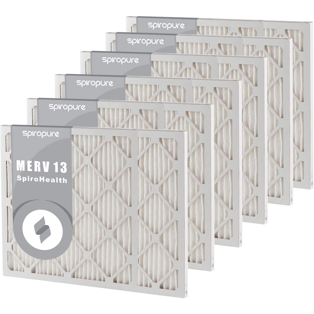 SpiroPure 30x36x1 MERV 13 Pleated Air Filters - 6 Pack, Made in USA | High Efficiency HVAC Furnace AC Filters for Home & Office Air Purification