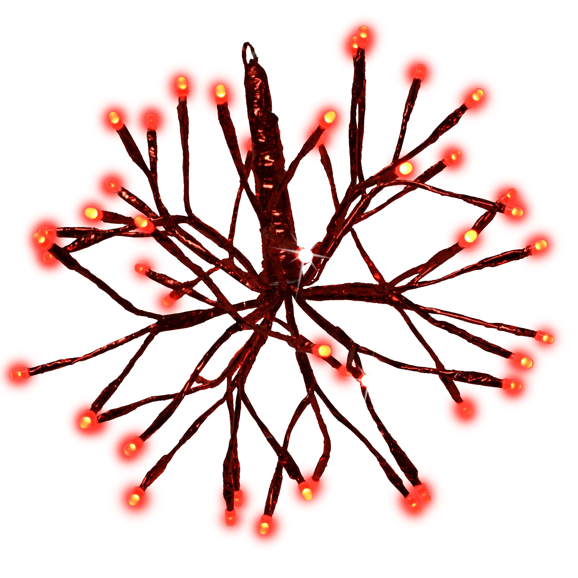 (Red) Shimmering Sphere Pre-lit with 64 Red Twinkle Lights