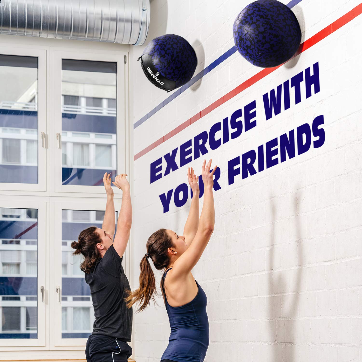 Yes4All Wall Ball - Soft Leather Weighted Exercise Ball with Iron Sand Filling (6lbs to 30lbs) for CrossFit, Strength Training & Functional Workouts - Perfect for Gym, Home & Outdoor Fitness