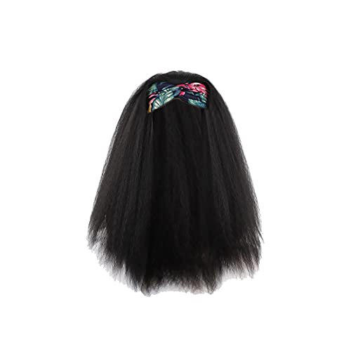 Short Human Hair Lace Front Wigs - Black Straight Headband Wigs for Women | Long Natural Wigs & Hair Clippers for Men (One Size) | Perfect for Daily Wear, Cosplay & Special Occasions