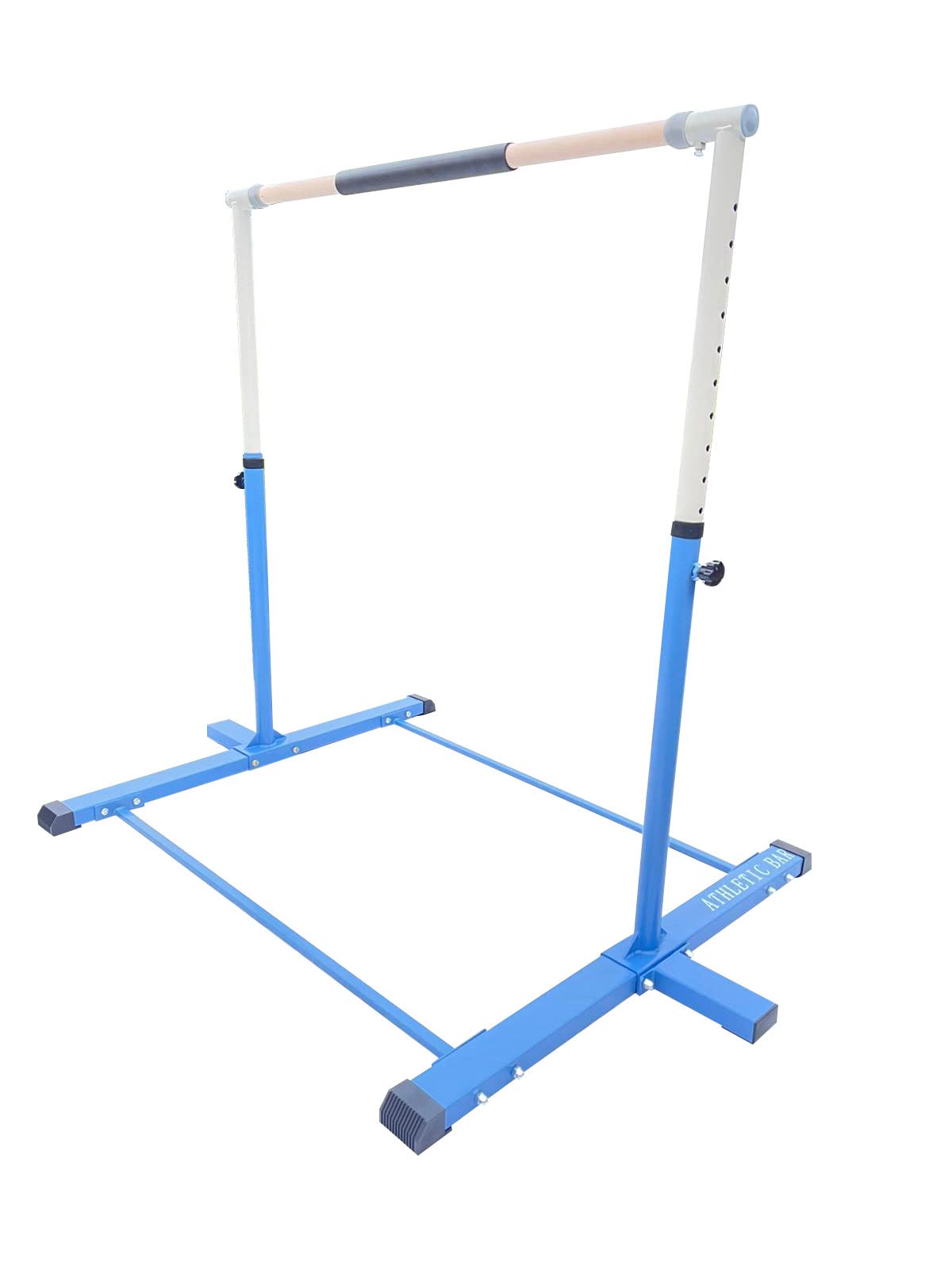 Adjustable Gymnastics Bar for Kids & Adults - 3 to 5 FT Height, with 6'x4' Tumble Mat - Professional Kip Bar for Home Gym Training - Junior Gymnast Equipment for Strength & Flexibility Practice - Perfect for Indoor Workouts, Backyard Training & Gymnastics Skill Development