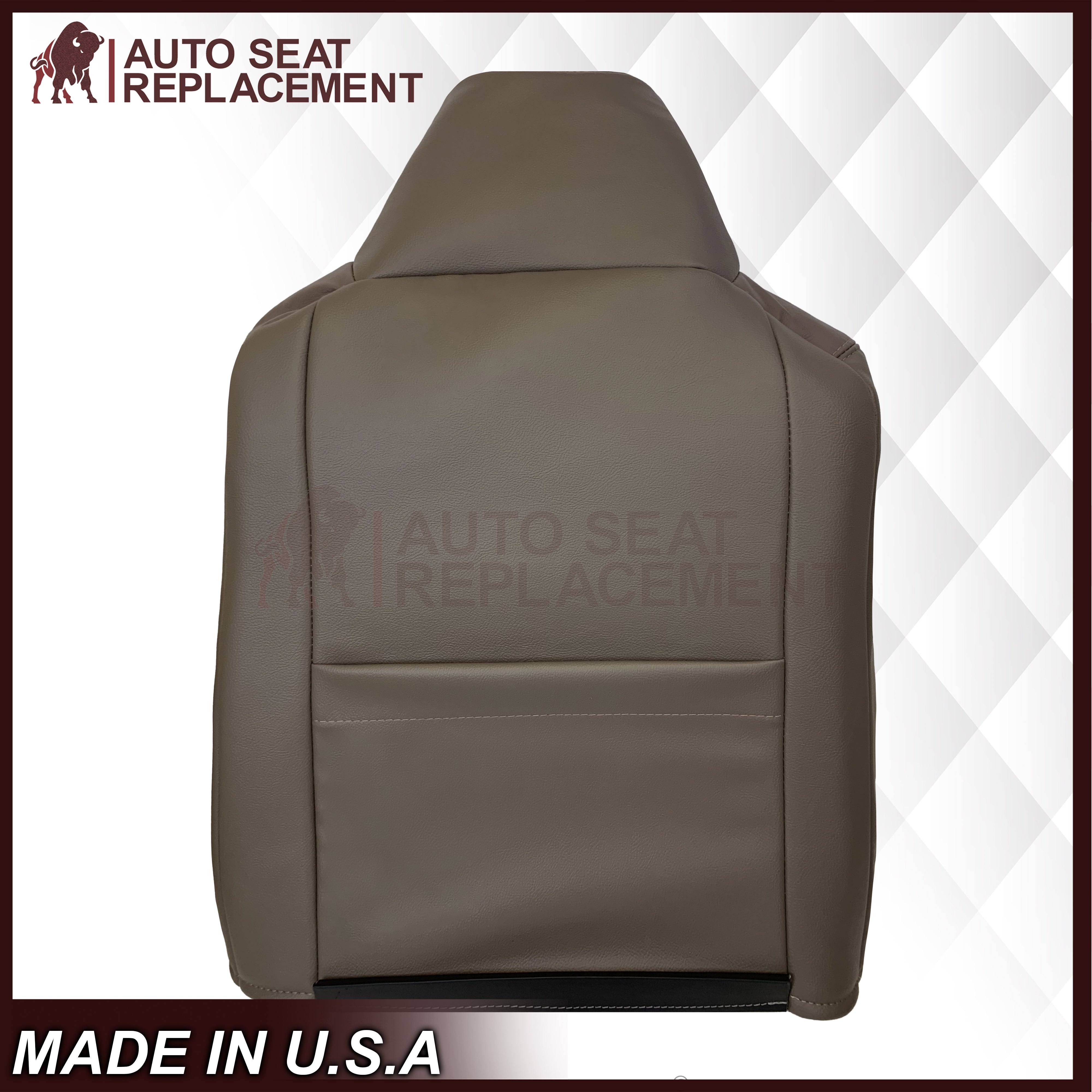 2002-2004 Ford Excursion Eddie Bauer Leather & Vinyl Seat Covers - 2-Tone Gray & Tan - Custom Fit Replacement Covers for Enhanced Comfort & Style - Perfect for Road Trips & Family Adventures