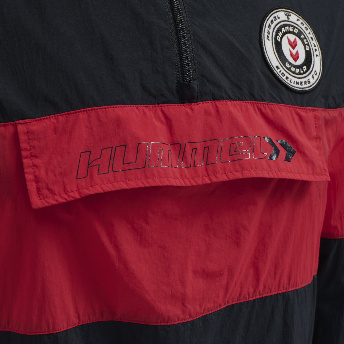 Hummel HMLJORES Half Zip Jacket for Men - Dark Navy/Red Athletic Pullover - Perfect for Running, Gym & Casual Wear
