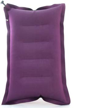 Duckback Rubberized Cotton Travel Air Pillow - Purple (Pack of 1) | Comfortable Neck Support for Airplane, Car & Office Use