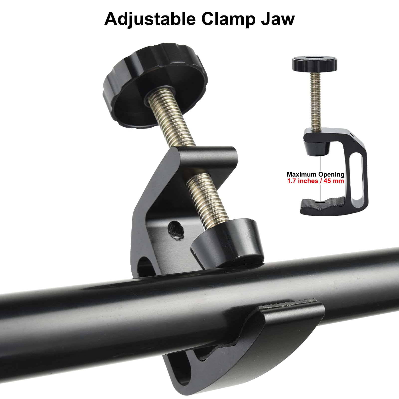 UTEBIT 2-Pack Small C Clamps - 2 Inch Aluminum Desk Clamps with 1/4