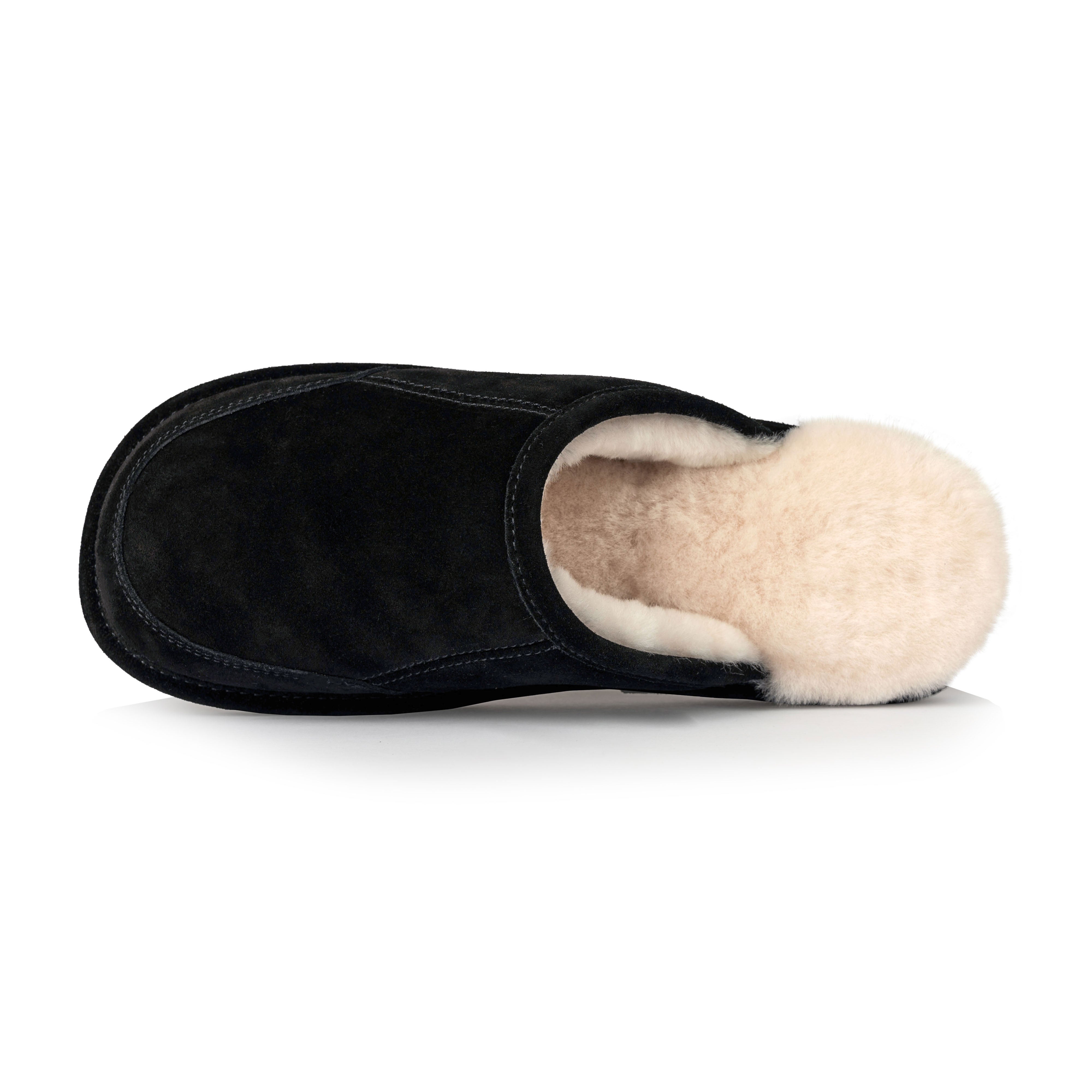 Brandon Men's Comfortable House Slippers - Soft Indoor/Outdoor Slippers for Men with Non-Slip Sole (Black) - Perfect for Home, Lounge, and Backyard Relaxation