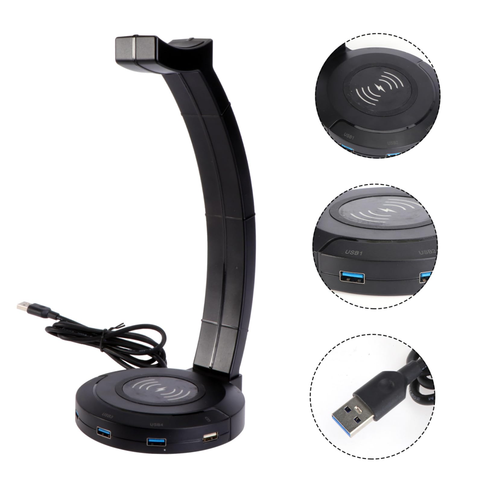 Mikikit 3-Pack Headset Holder - Adjustable Headphone Stand with Hook, Earphone Hanger & Rack for Desk, Office, Gaming Setup - Durable Headset Organizer for Home, Work, or Studio Use