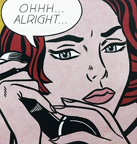 Roy Lichtenstein 'Ohhh Alright' Pop Art Framed Lithograph Print - 15.5x15.5 Inch Retro Wall Decor - Perfect for Living Room, Office & Art Gallery Display