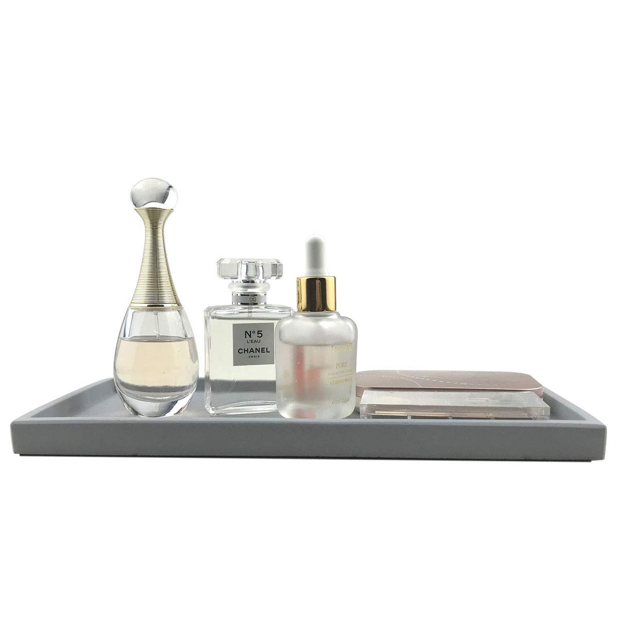 FREELOVE Stainless Steel Decorative Tray & Concrete Serving Tray Set - Modern Home Decor for Dining, Kitchen, Coffee Table & Party Serving - Elegant Display for Fruits, Cheese, Candles & Entertaining