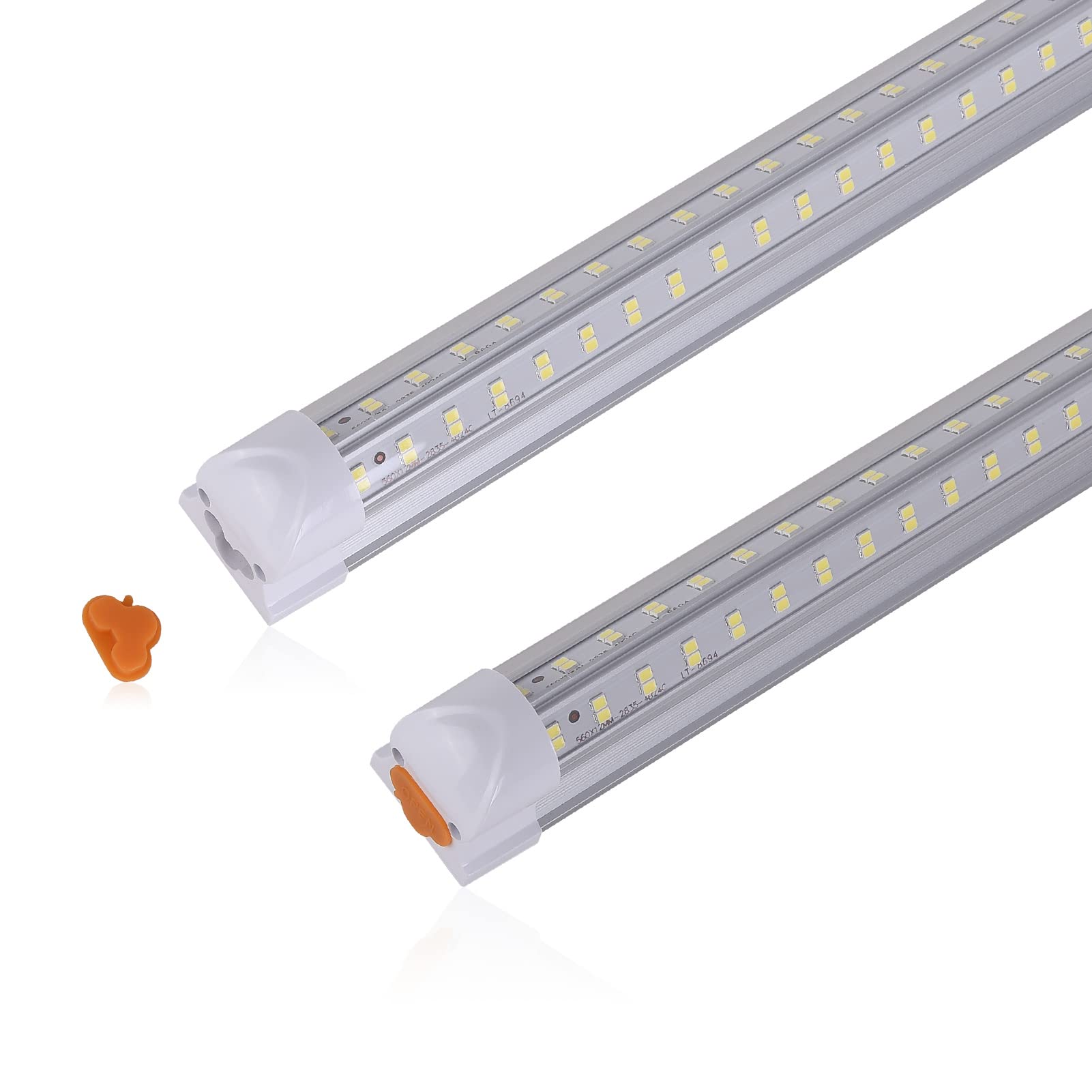 AQIQUUT 2ft LED Shop Light - 25W T8 6500K Daylight 3200LM Linkable V-Shape Tube Light with Clear Cover - Under Cabinet, Workbench, Office & General Lighting for Workshop, Garage, Warehouse & Retail Stores
