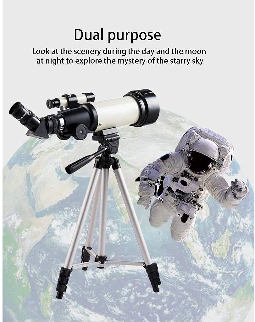 70mm Aperture 400mm Refractor Telescope for Astronomy - Portable Travel Telescope for Kids, Adults & Beginners with Adjustable Tripod - Perfect for Stargazing, Camping & Outdoor Adventures
