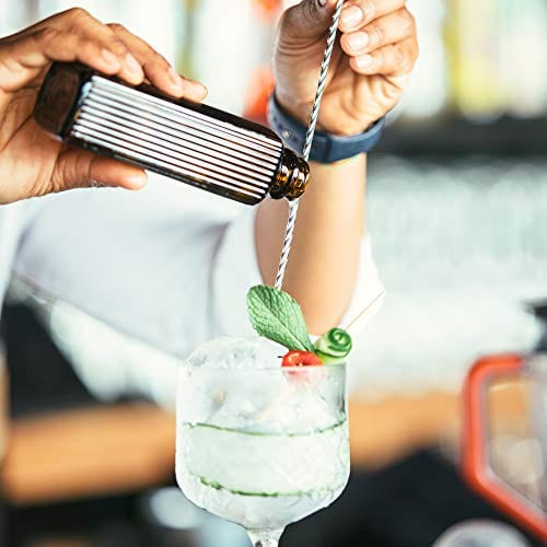 12-Piece Skull Bar Spoon Set - Stainless Steel Mixing Spoon with Spiral Pattern, Long Handle Cocktail Stirrer for Bartending, Home Bars & Party Drinks - Perfect for Mojitos, Martinis & Mixed Cocktails