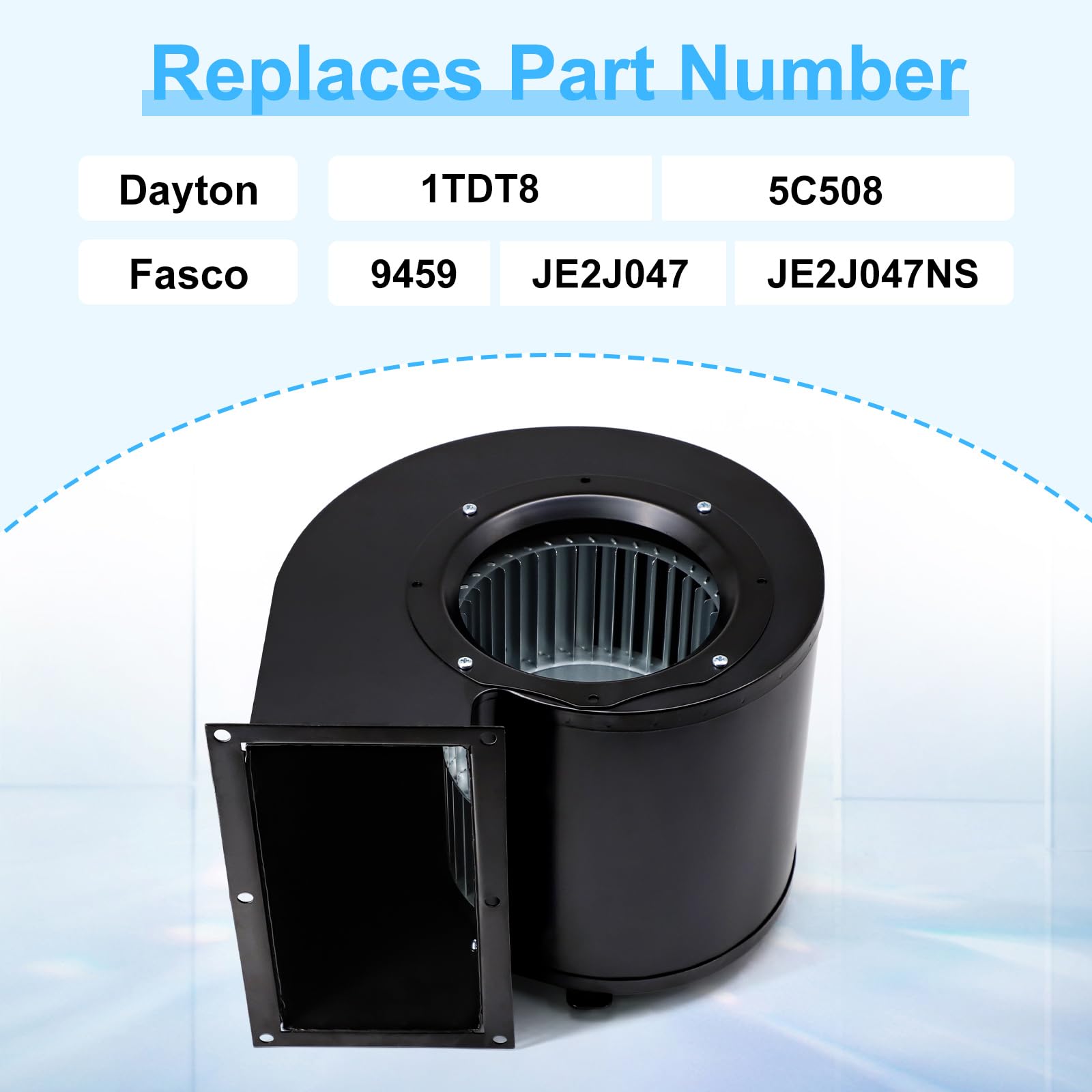 Replacement Blower Motor for Dayton 1TDT8 5C508 & Century JE2J047NS 9459 JE2J047 - 3.3 Inch Diameter HVAC Fan Motor - Perfect for Air Conditioning Units, Furnaces, and Ventilation Systems
