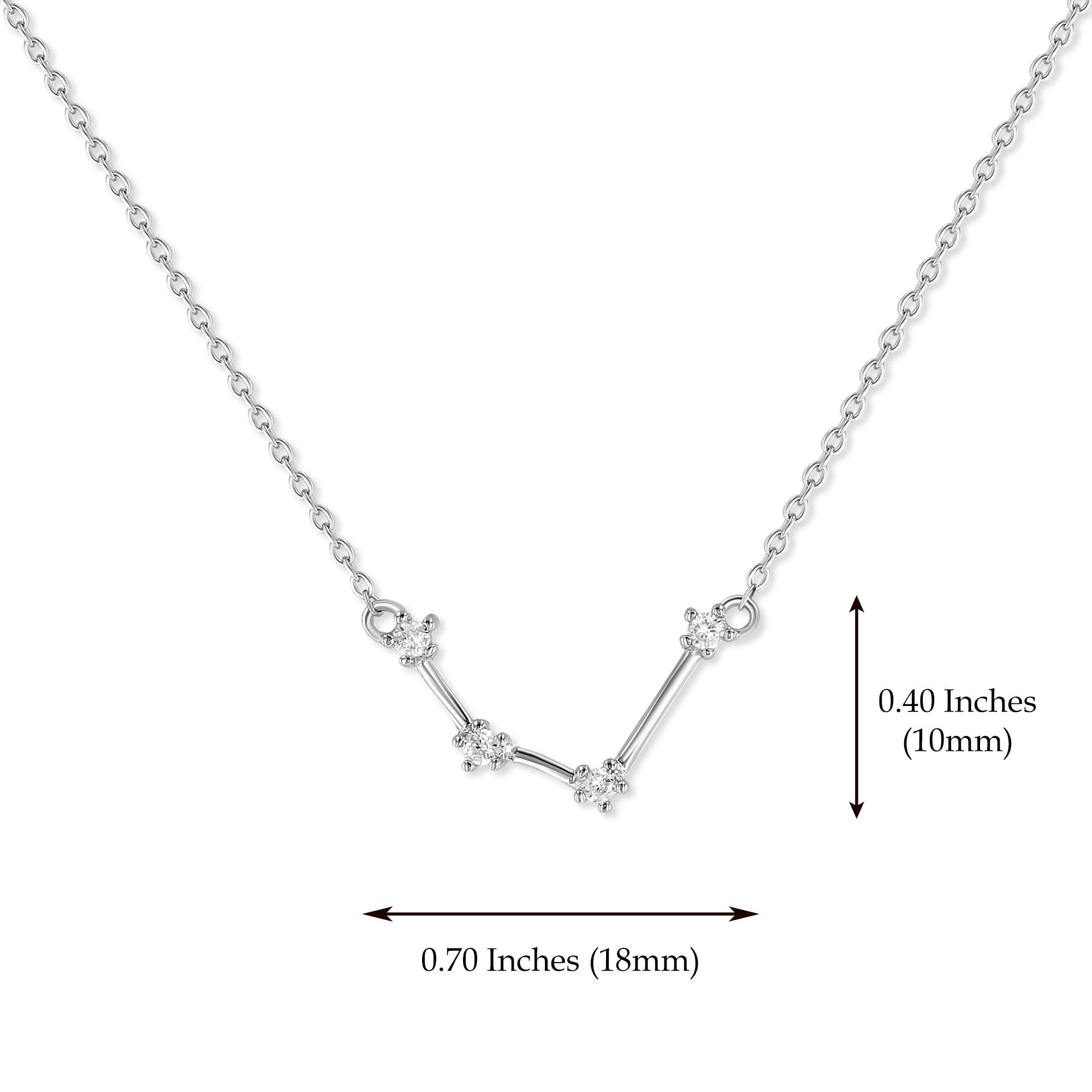 925 Sterling Silver Zodiac Constellation Necklace - Personalized Astrology Jewelry Gift for Women - Choose Your Star Sign (Aries, Taurus, Gemini etc.) - Perfect Birthday, Anniversary & Christmas Present in Elegant Gift Box