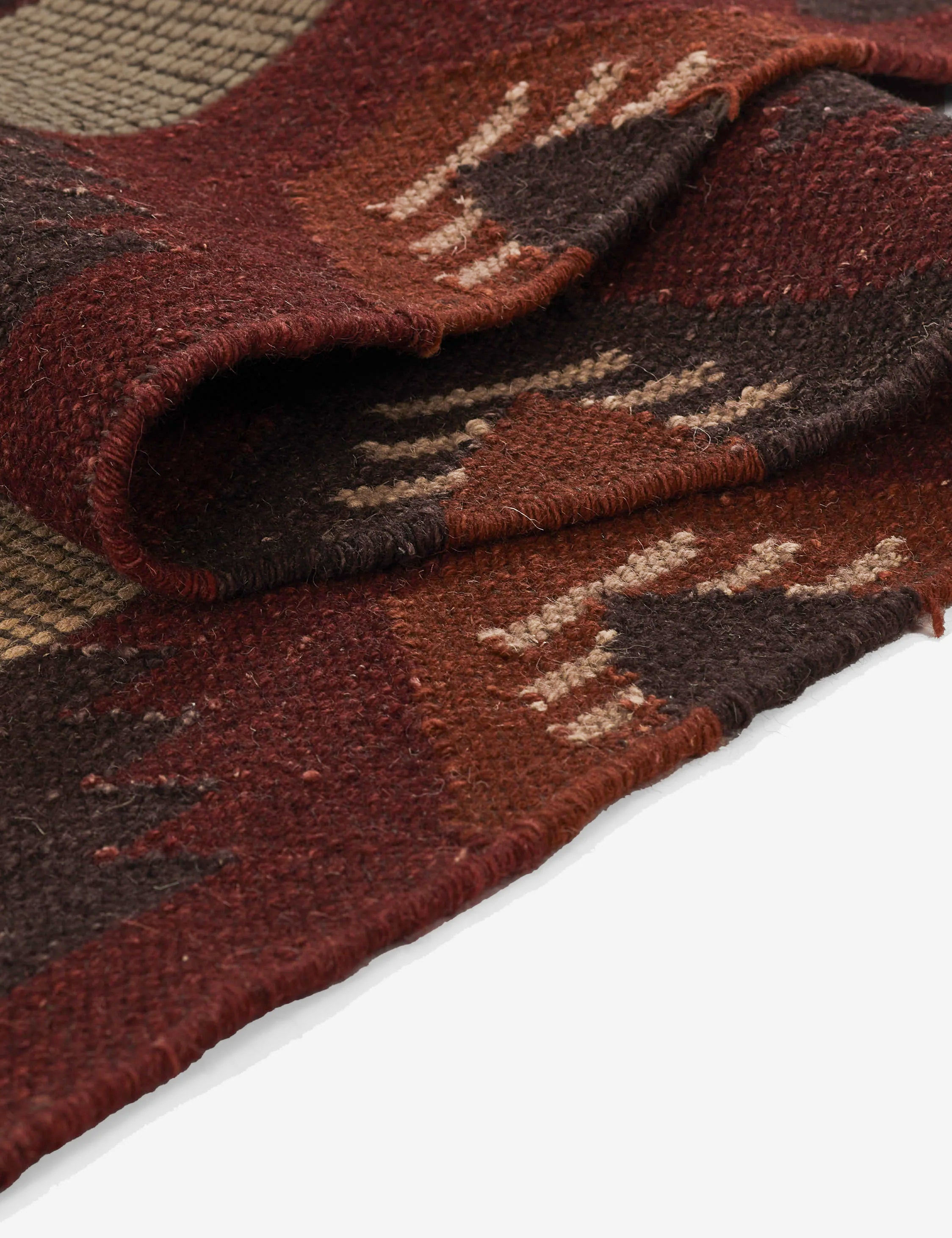 Handmade Batten Flatweave Wool Rug - Soft & Durable Natural Fiber Area Rug for Living Room, Bedroom & Home Decor