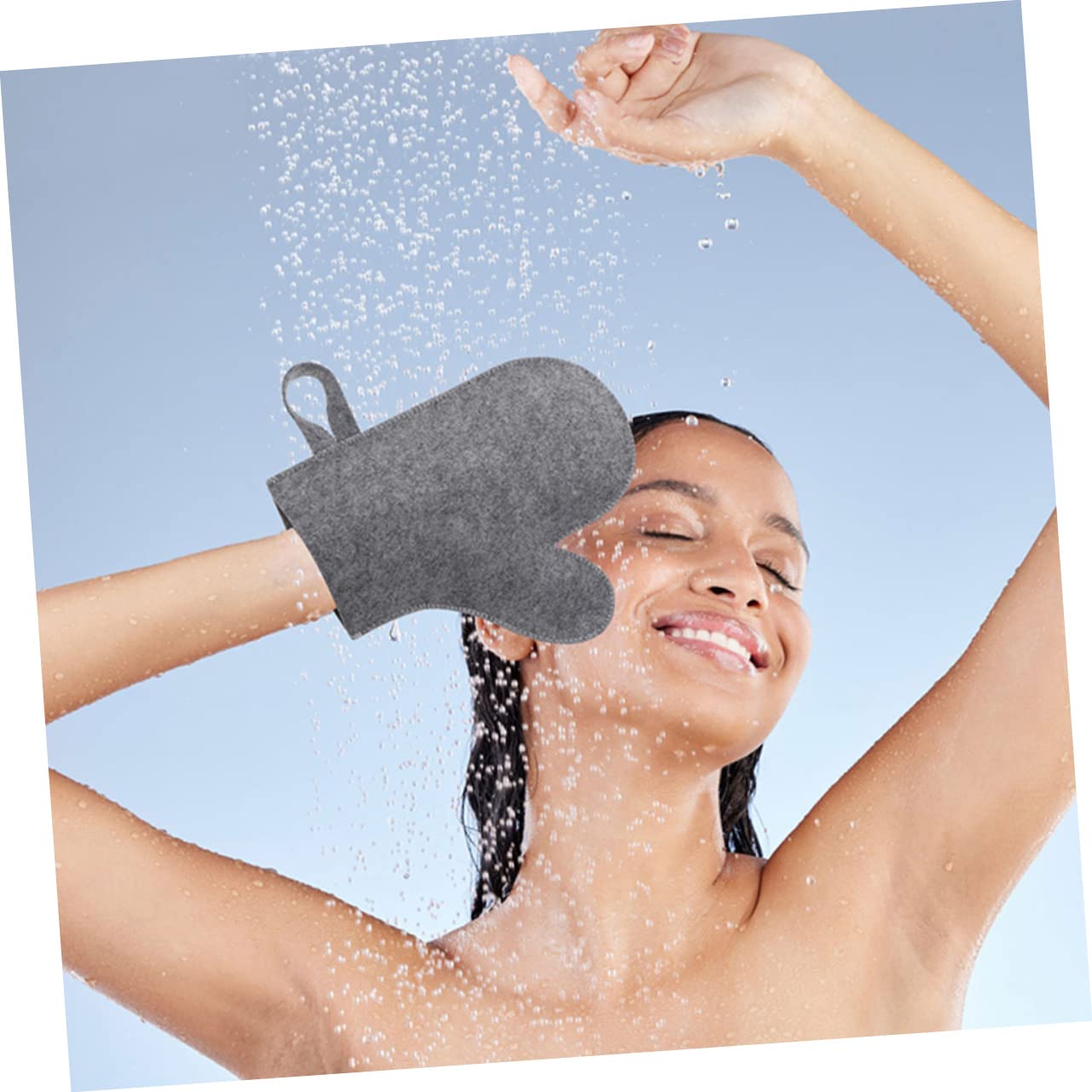Heat Resistant Sauna Gloves - Soft & Comfortable Felt Mittens for Shower, Spa & Steam Room - White/Grey Protective Handwear for Hot Temperatures
