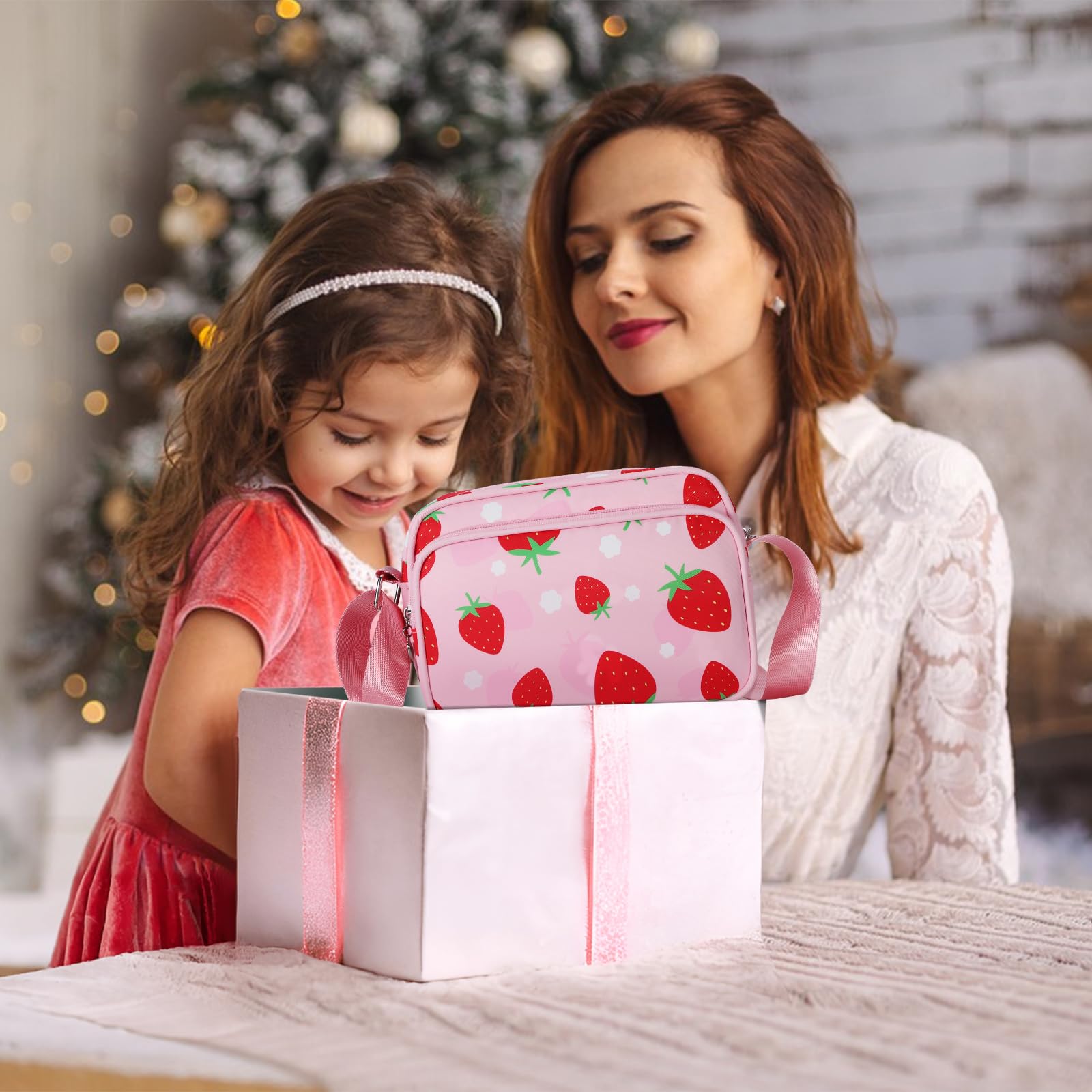 **Strawberry Crossbody Purse for Girls - Cute & Trendy Shoulder Bag for Kids, Best Birthday & Christmas Gift for 6 8 10 12 Year Old Girls - Perfect for School, Travel & Daily Use**