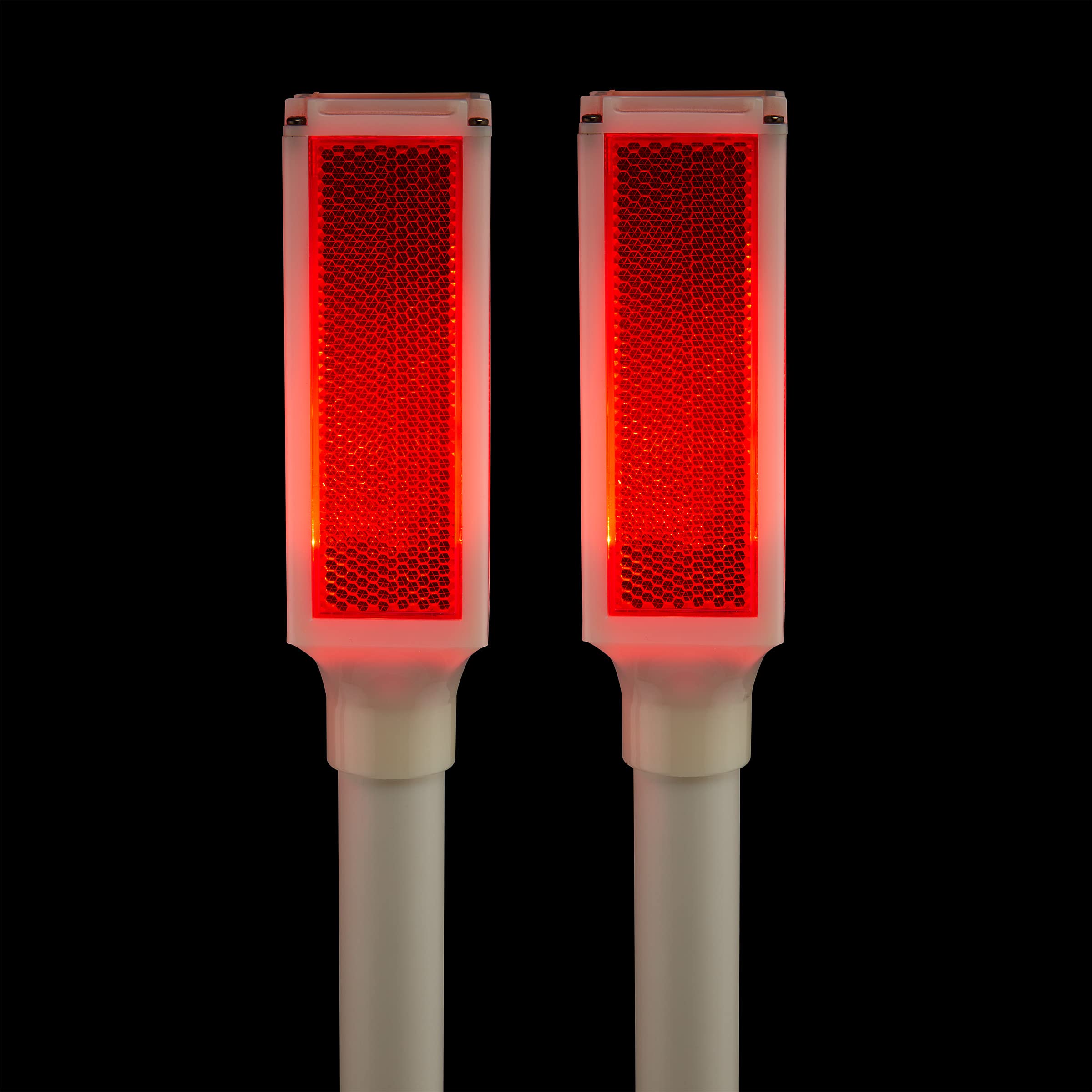 Alpine Corporation 43-Inch Solar-Powered LED Driveway Markers with Red Lights - Set of 2 for Enhanced Nighttime Visibility & Safety in Driveways, Walkways, and Gardens