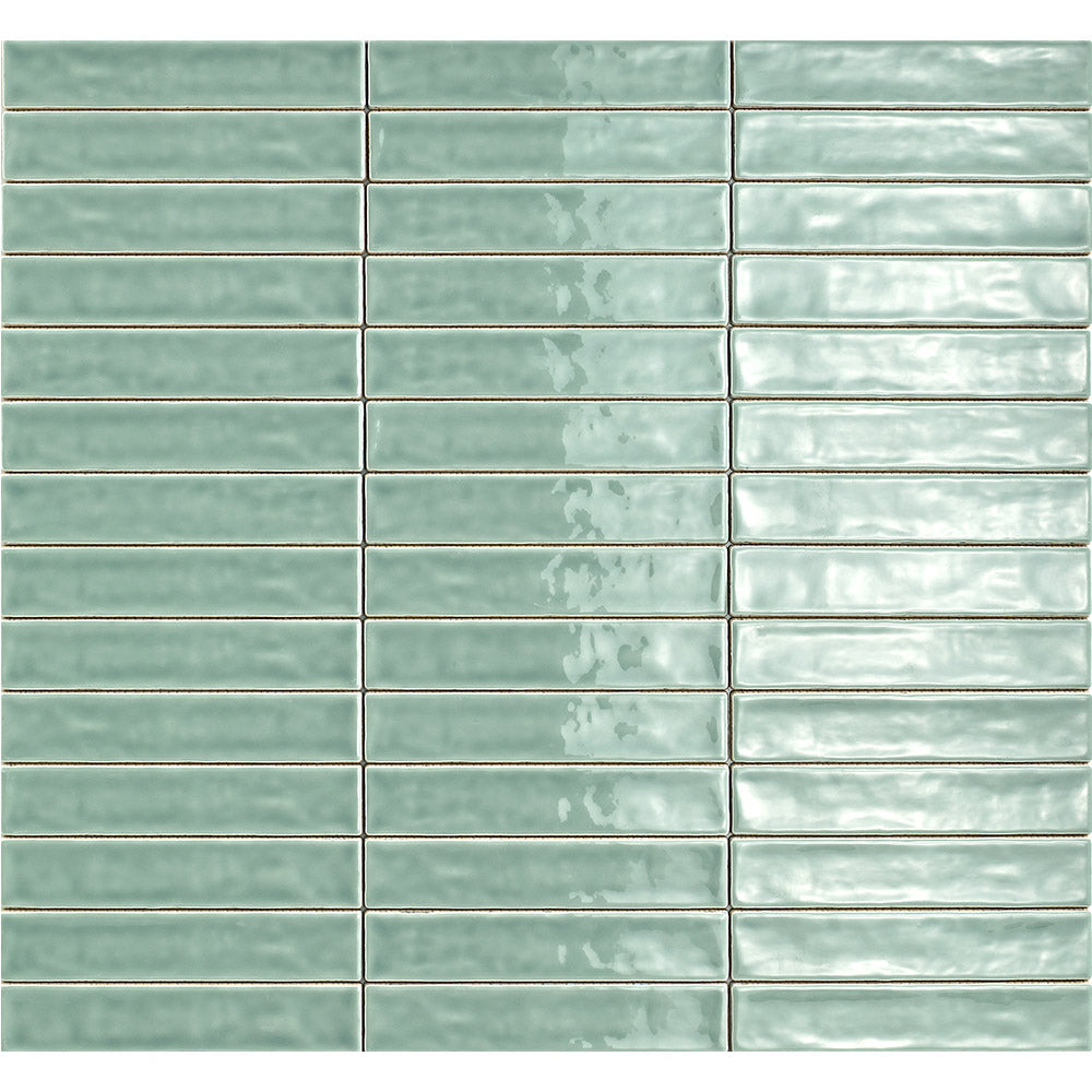 Premium Sienna Sage Green 50x250 Glossy Subway Tile - Perfect for Kitchen Backsplash, Bathroom Walls & Modern Interior Design