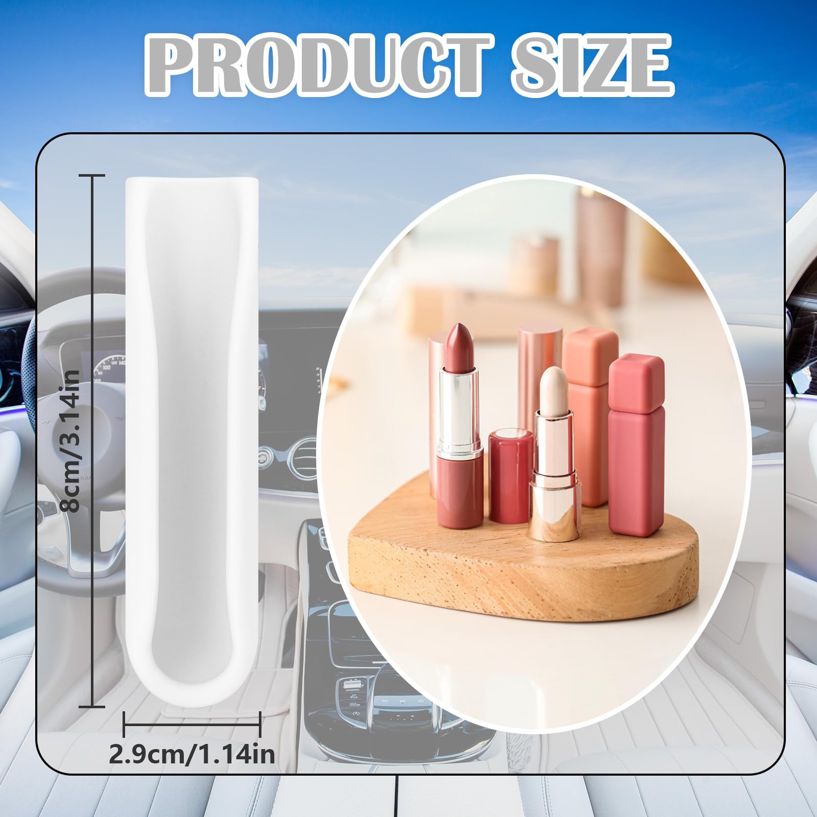 NBOOCUP 2 Pack Silicone Lip Balm Holder - Stick On Chapstick Holder for iPhone & Android Phone Cases - Car & Phone Accessories - Compatible with Rhode Phone Case (White) - Perfect for On-the-Go Lip Care While Driving or Traveling