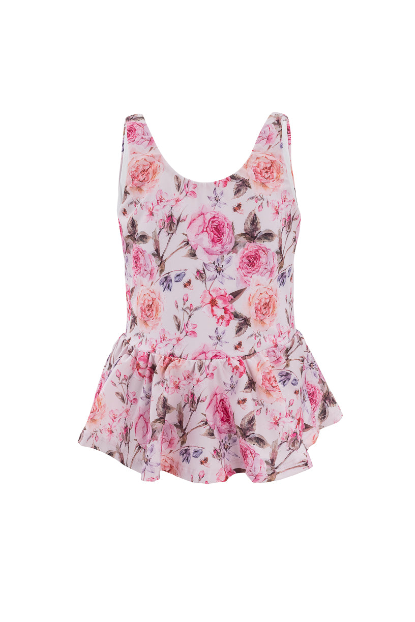 Mini Lola Swim Dress Ballerina Pink Floral - Women's Flattering Swimwear for Beach, Pool & Vacation