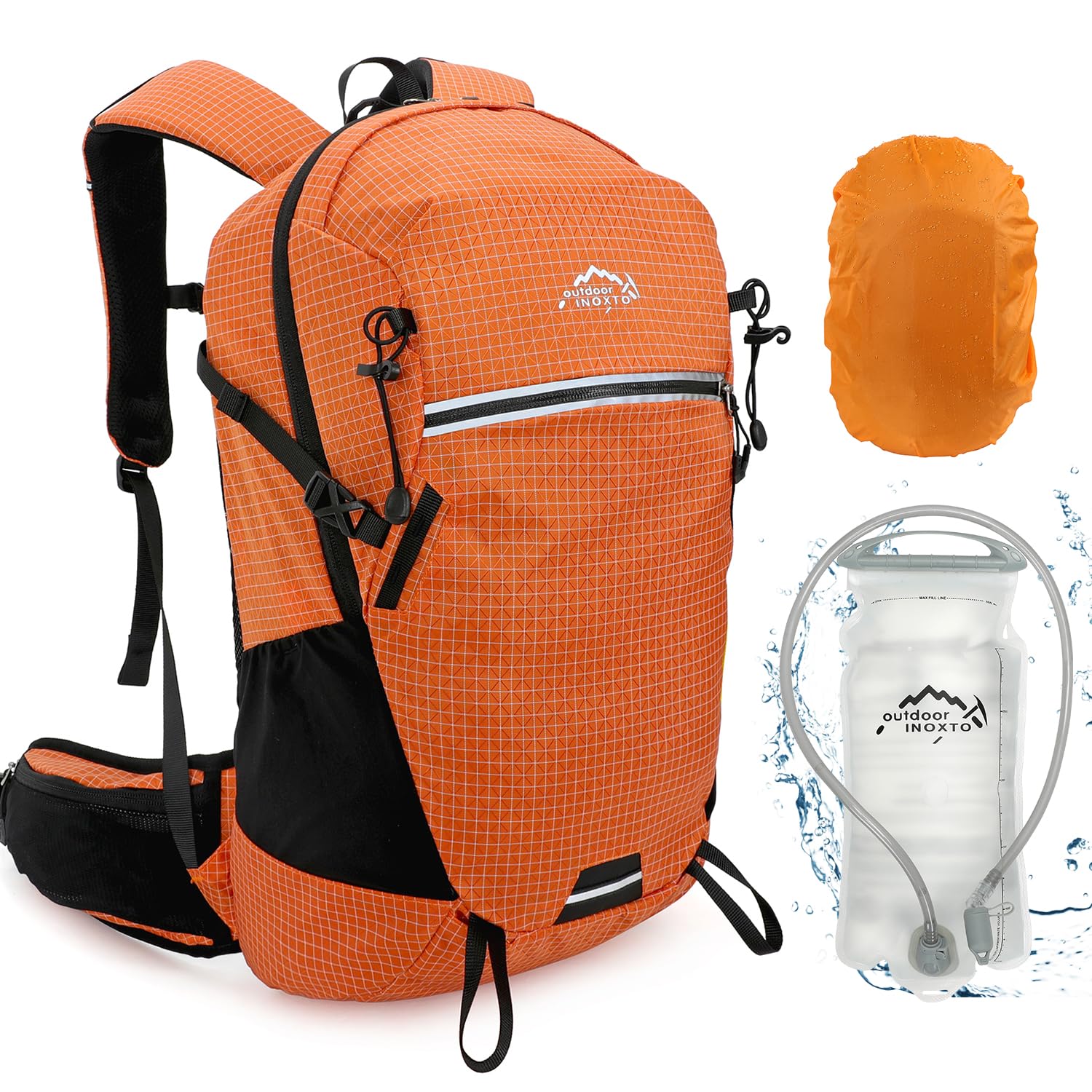 IX INOXTO 25L Hydration Backpack with 3L Water Bladder - Lightweight Hiking Backpack for Men & Women - Includes Rain Cover - Perfect for Hiking, Cycling, Climbing, Camping and Outdoor Adventures