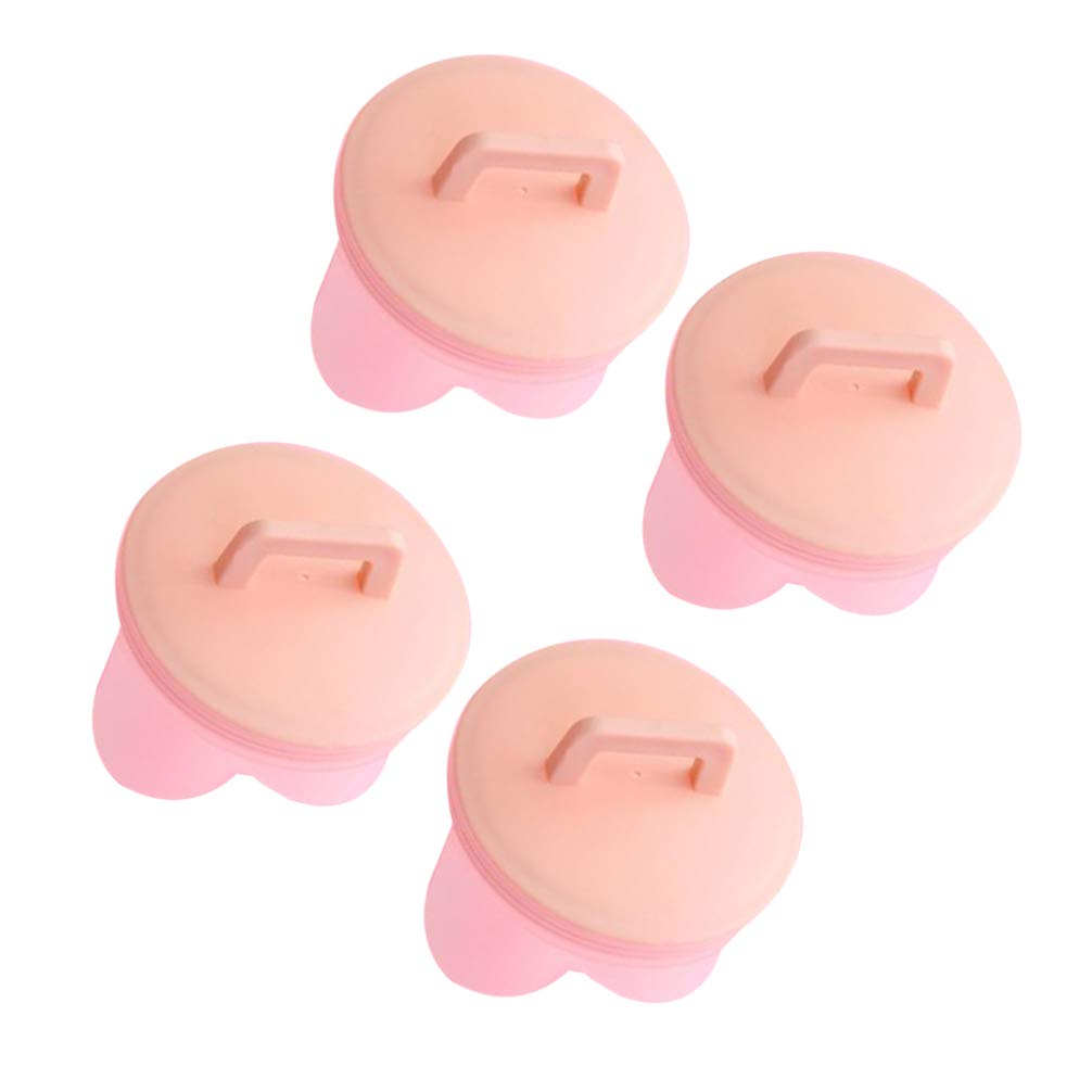 Non-Stick Silicone Egg Poacher Cups (4-Pack) - Perfect for Poached Eggs, Mini Egg Bites & Healthy Breakfast - BPA-Free, Dishwasher Safe - Ideal for Kitchen, Camping & Meal Prep (Pink)