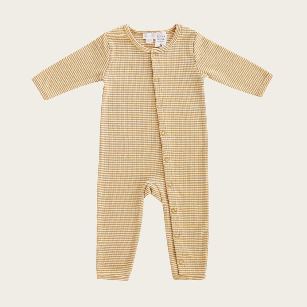 Stylish Ribbed Stripe Cotton One-Piece Dress in Caramel - Perfect for Casual Outings, Beach Cover-Ups & Summer Fashion