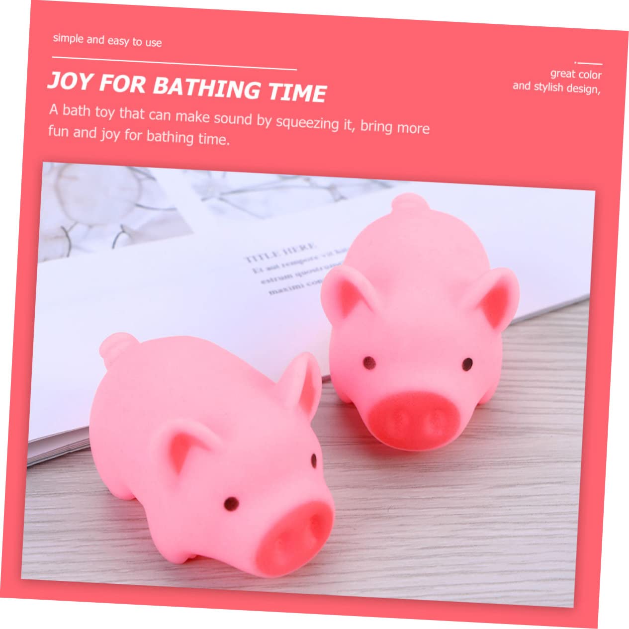 VICASKY 75 Pcs Cute Pig Shaped Bath Toys for Kids - Squeaky Plastic Bathtub Toys for Toddlers, Fun Sensory Play & Baby Bath Time Accessories