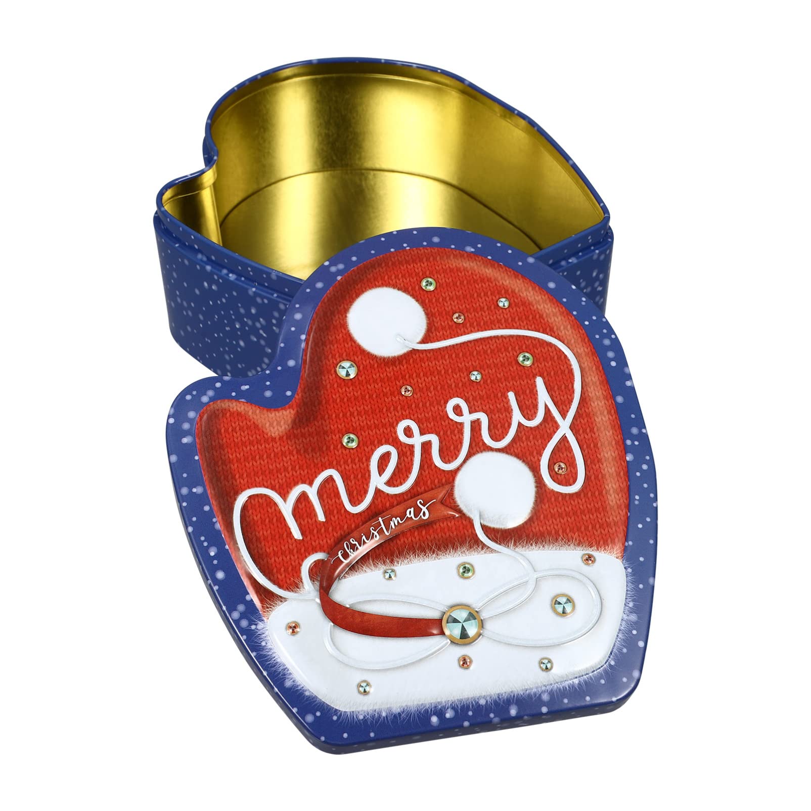PRETYZOOM Christmas Tin Gift Box - Holiday Glove Shaped Candy Storage Container for Christmas Tree Decor, Cookie Gifts & Party Favors | Perfect for Holiday Treats, Office Gifts & Festive Home Decor