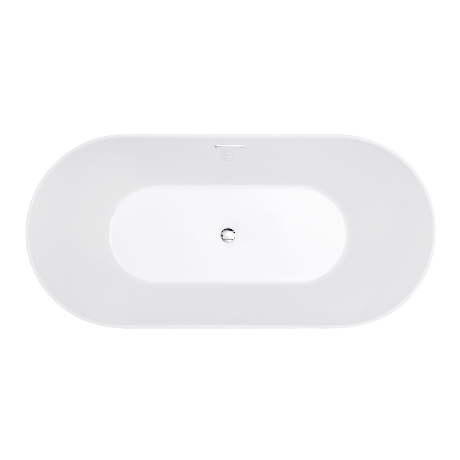 Aqua Eden 67-Inch Freestanding Acrylic Oval Bathtub - Glossy White Double-Ended Soaking Tub with Drain - Perfect for Luxury Bathrooms & Spa Retreats