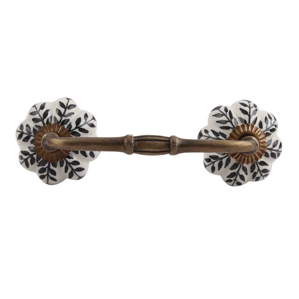 Vintage Black Ceramic T-Bar Cabinet Pulls - 1 Pack (4