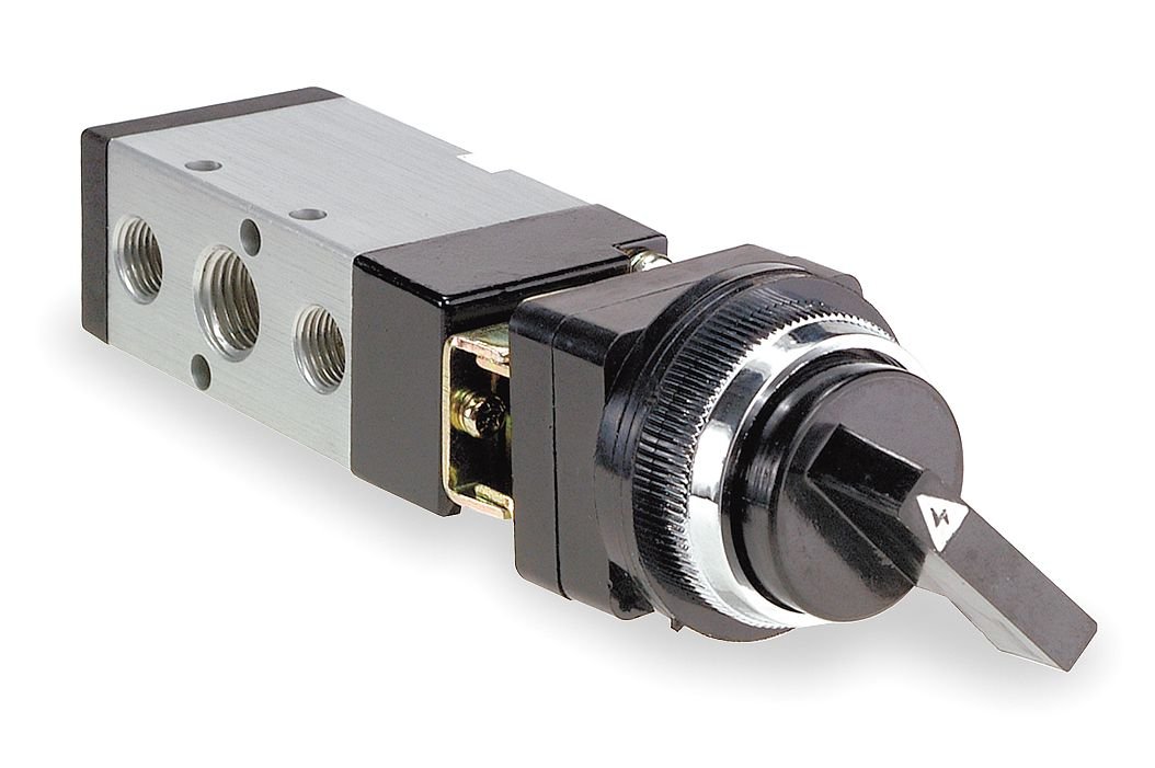4-Way Manual Air Control Valve, 1/4in NPT - Ideal for Pneumatic Systems, HVAC, and Industrial Automation Applications