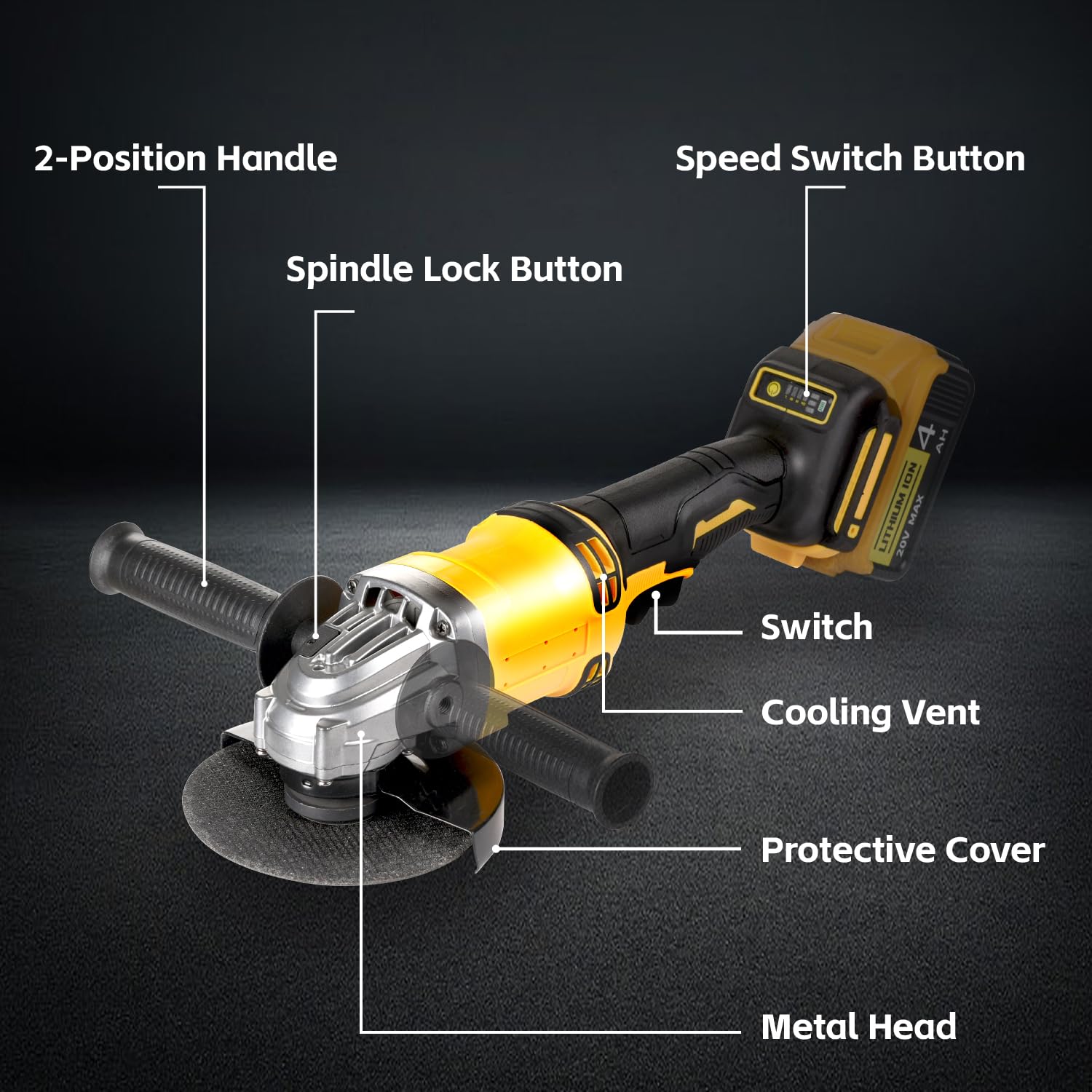 Dewalt 20V Max Cordless Angle Grinder - 4-1/2