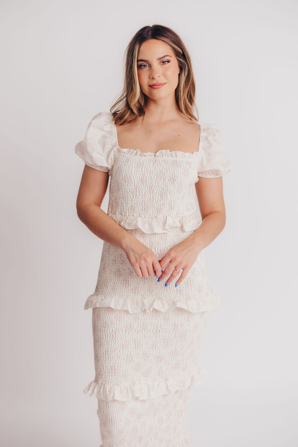 Ada Smocked Dress in Pink Floral - Bump Friendly Maternity Dress & Inclusive Sizing (S-3XL) | Perfect for Baby Showers, Bridal Events & Summer Weddings