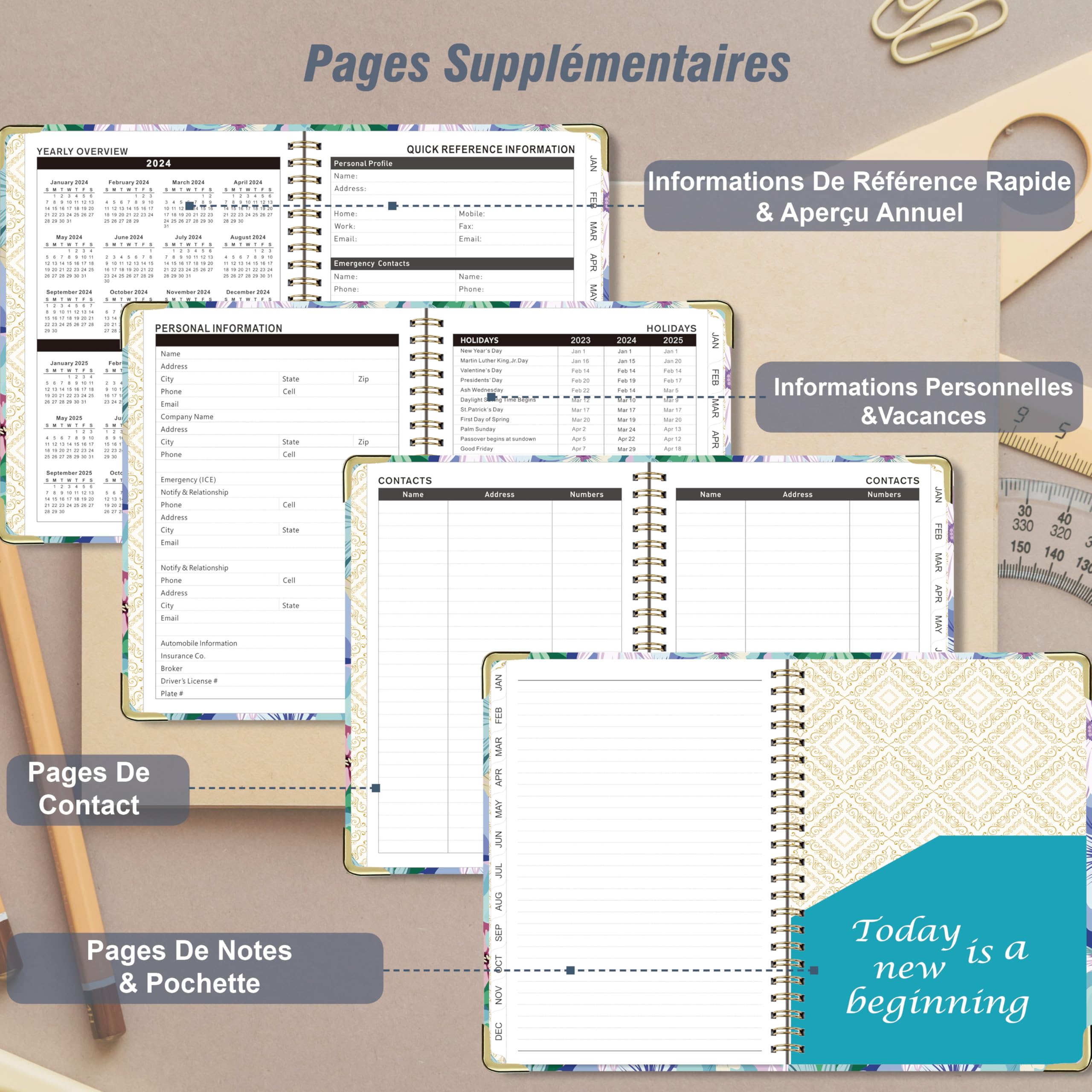 2025 Gumiho Weekly Spiral Planner A5 Size (January-December) - School Planner with Pen Loop, Bookmark Ruler & Planning Stickers (Blue) - Perfect for Students, Professionals & Organizing Daily Tasks