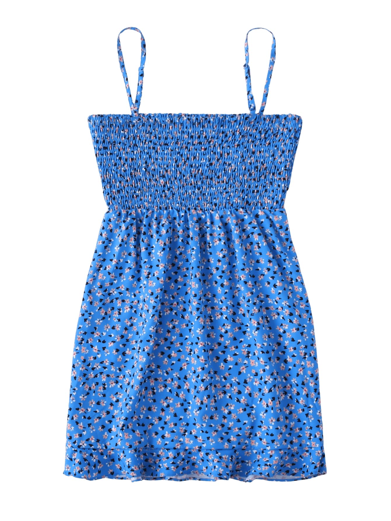 SweatyRocks Women's Floral Print Boho Wrap Dress - Ruffle Cami Sundress with A-Line Cut | Perfect for Beach Vacations, Summer Parties & Casual Outings