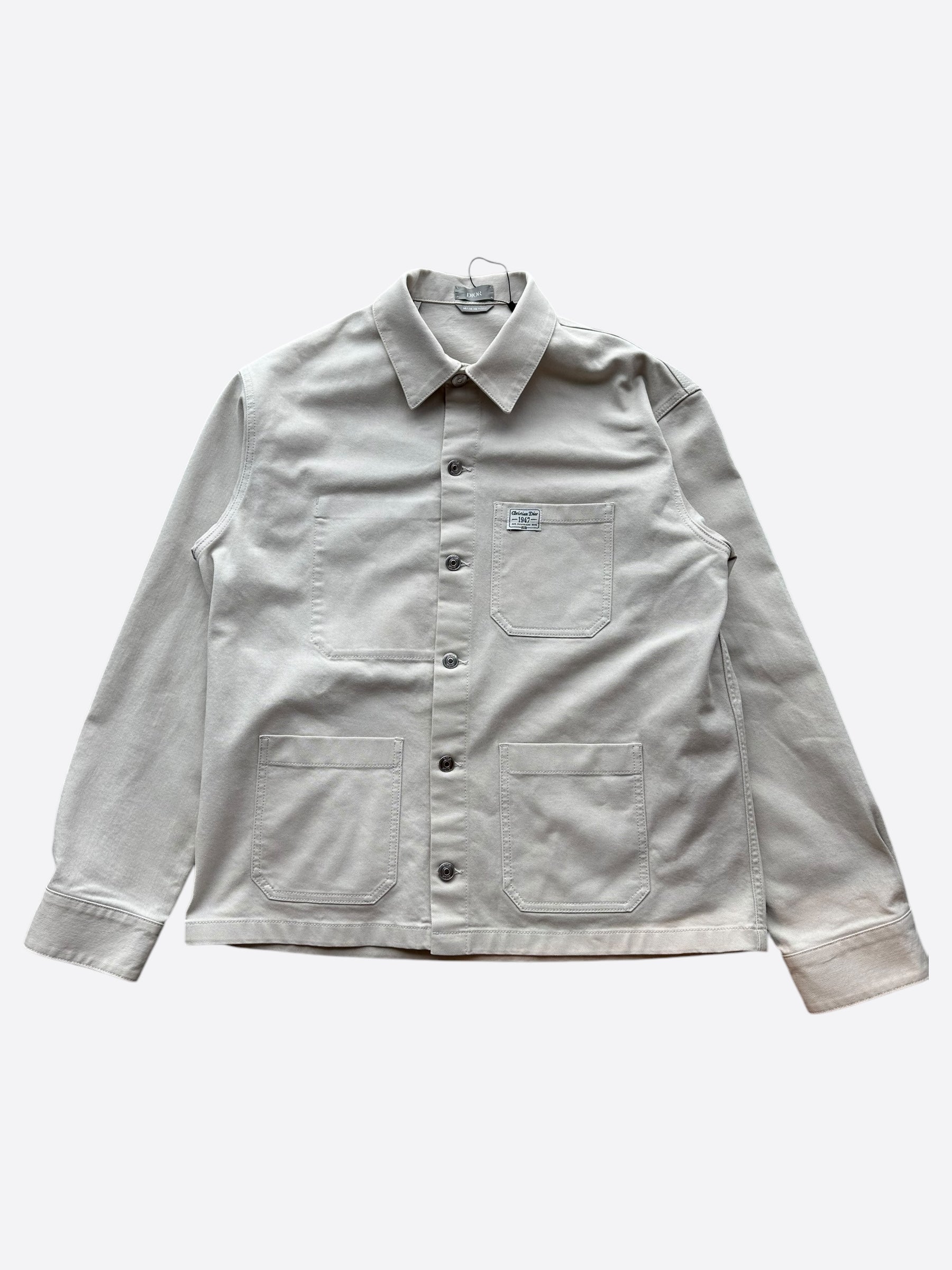 Dior Beige 1947 Embroidered Denim Jacket for Women - Vintage Inspired Designer Denim Jacket with Floral Embroidery - Perfect for Casual Outfits, Date Nights & Spring Fashion