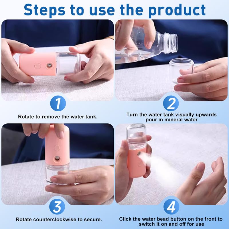 15s Fast Heating Mini Travel Steamer - Rechargeable Cordless Handheld Steamer for Clothes | Portable Fabric Steamer for Home & Travel | Compact Garment Wrinkle Remover | Perfect for Business Trips, Vacations & Daily Use (White)