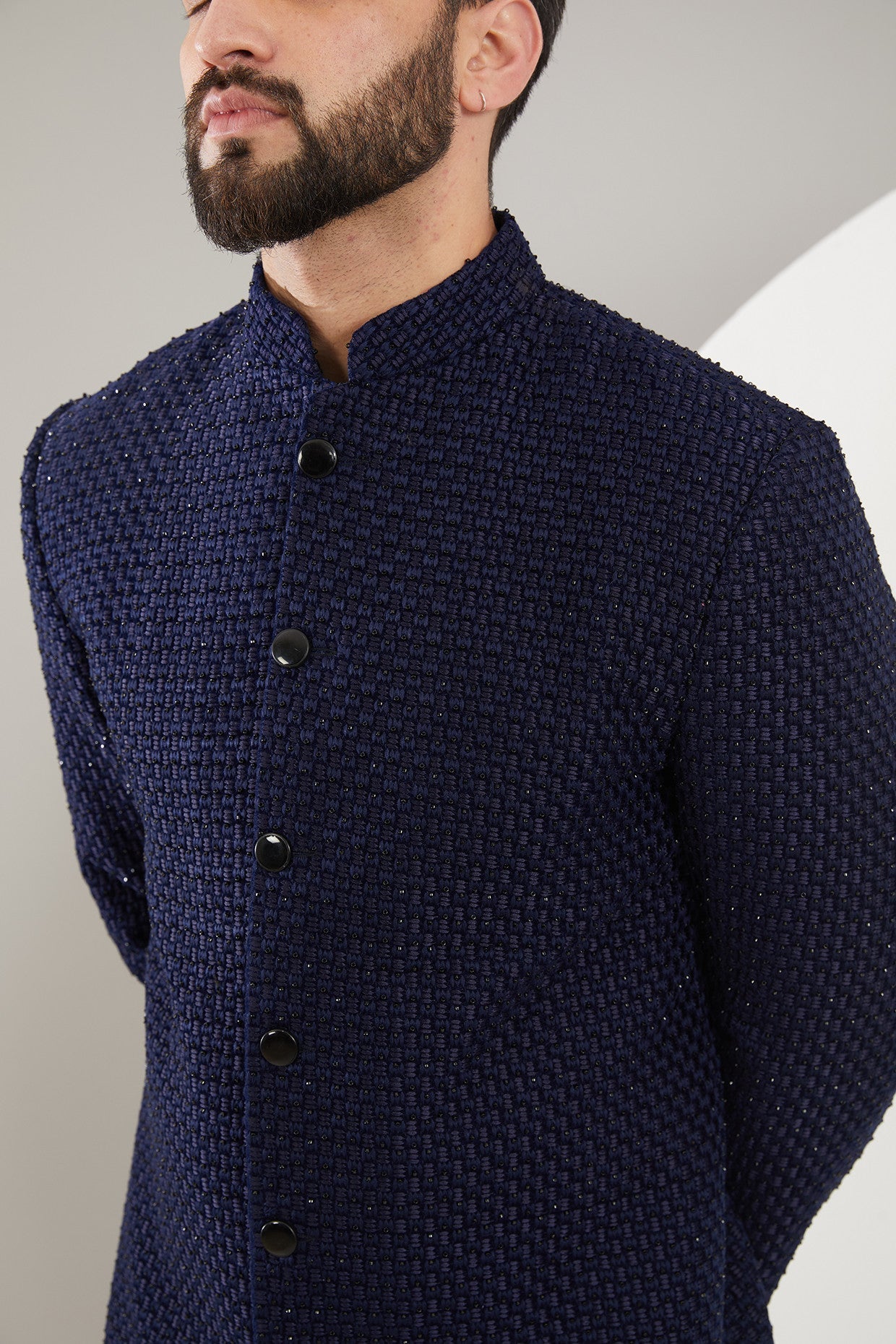 Royal Blue Embroidered Sherwani for Men - Traditional Indian Wedding Outfit - Perfect for Groom, Festivals & Special Occasions