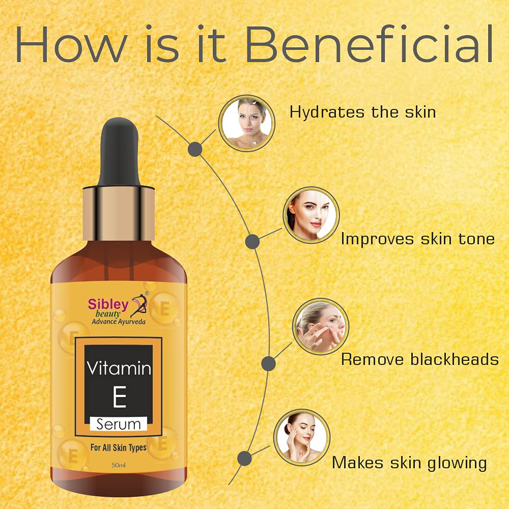 Sibley Beauty Vitamin E Face Serum (50ml) & De-Tan Facial Cleanser (60g) - 2 Piece Skincare Set for Men & Women - Hydrates & Brightens Oily, Dry, Normal & Combination Skin - Perfect for Daily Use, Night Routine & Travel Skincare Essentials