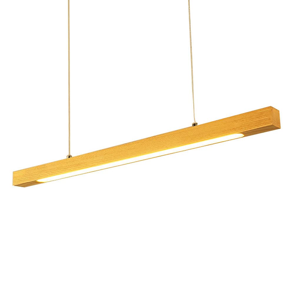 Modern LED Wood Pendant Light - Minimalist Hanging Chandelier for Dining Room, Kitchen Island & Bedroom | Energy-Efficient Wooden Ceiling Lamp for Home Decor | Perfect Over Tables, Countertops and Living Areas