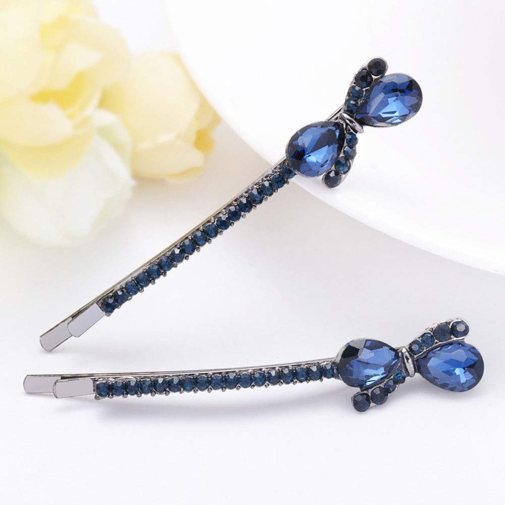 6PCS Rhinestone Flower & Butterfly Hair Clips for Women - Crystal Bobby Pins & Side Clips Hair Accessories - Perfect for Weddings, Parties & Daily Styling (C#)